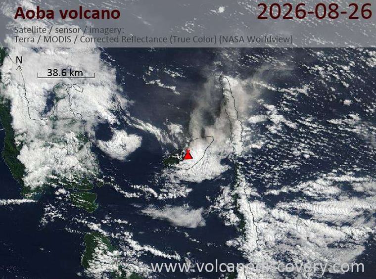 Aoba Volcanic Ash Advisory: ash plume observed as of 04:41 UTC